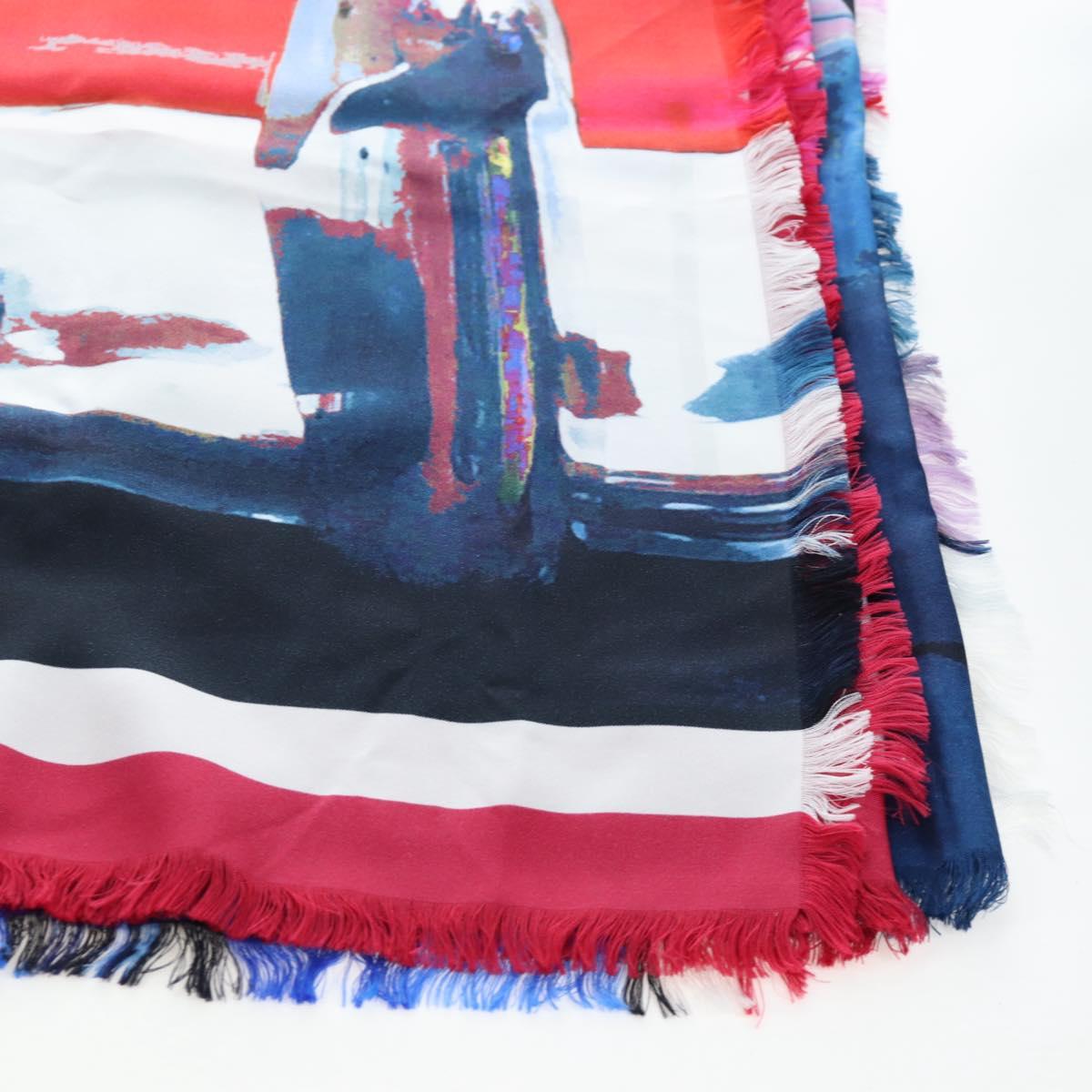 CHANEL COCO Mark Scarf Silk Purple CC Auth 196740V