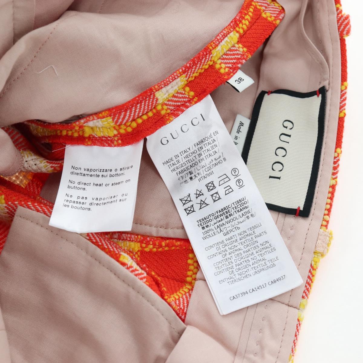 GUCCI Shorts Pants Wool 38 Orange Auth 196741M