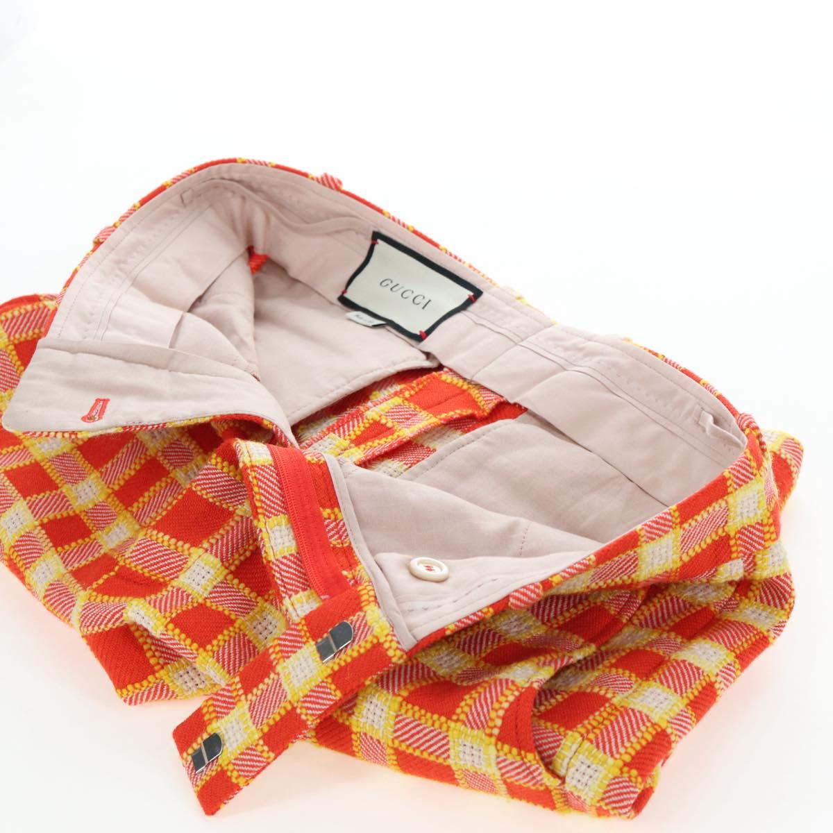 GUCCI Shorts Pants Wool 38 Orange Auth 196741M