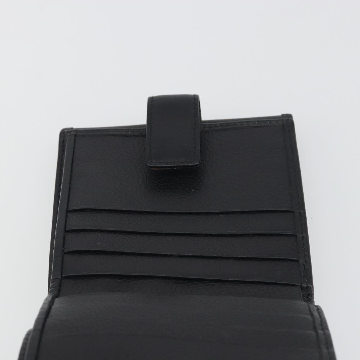 LOEWE Anagram Wallet Leather Black Silver Auth 196748V