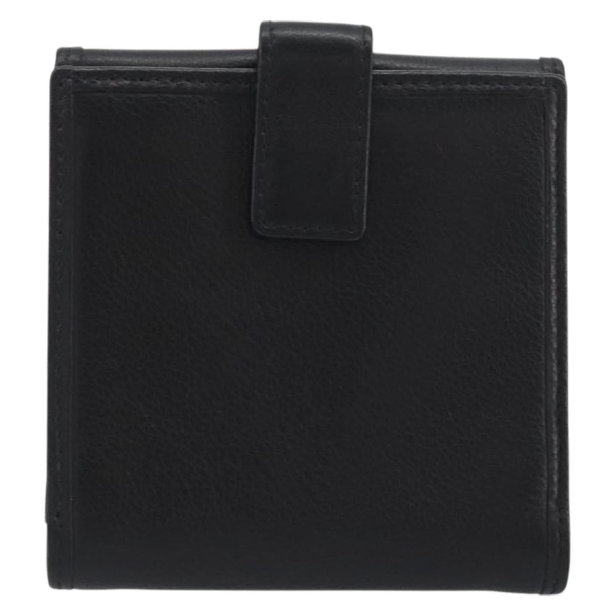 LOEWE Anagram Wallet Leather Black Silver Auth 196748V