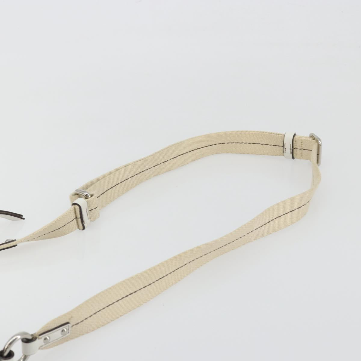 Coach Shoulder Bag Canvas Beige Silver Auth 196751A