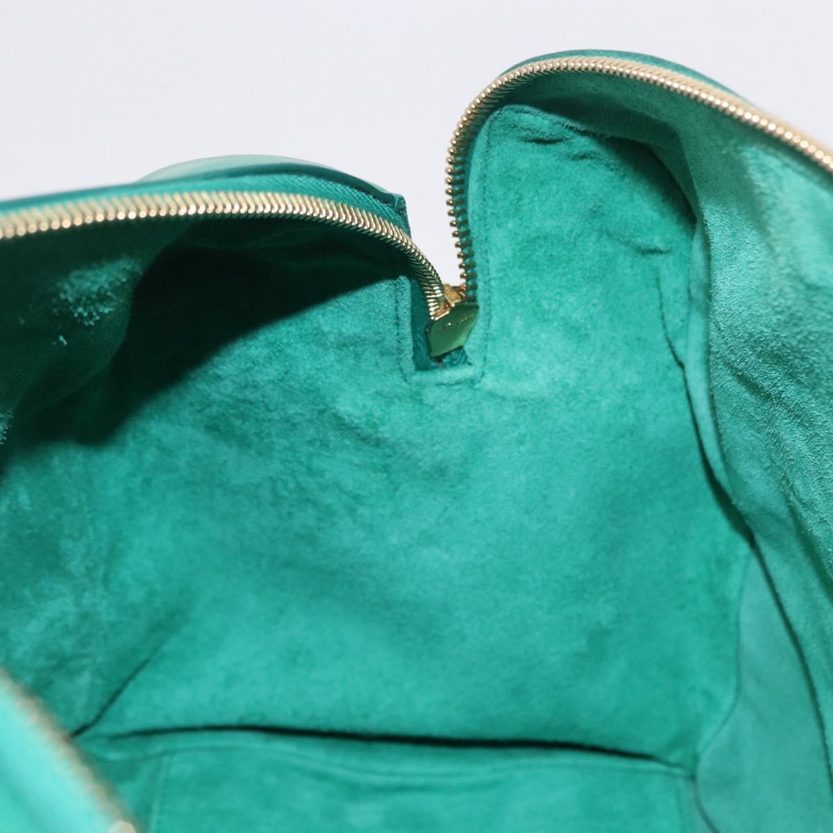 SAINT LAURENT Classic Duffle Bag Leather 2way Green Gold 322049 Auth 196768V