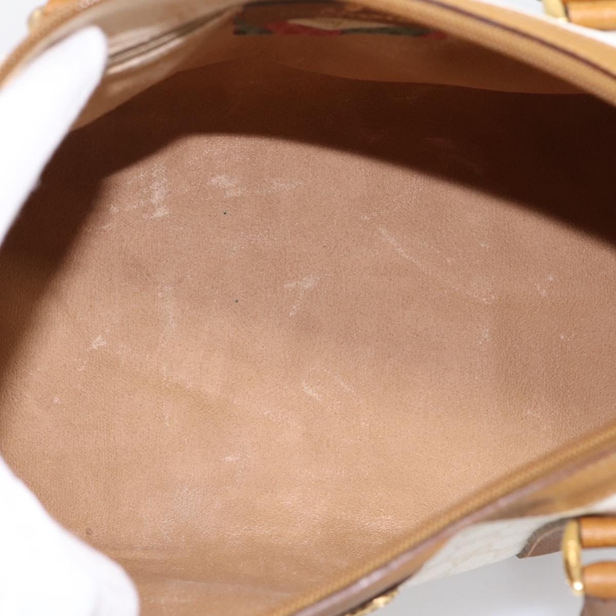 GUCCI Micro GG Supreme Boston Bag PVC White Gold 40 02 007 Auth 196769
