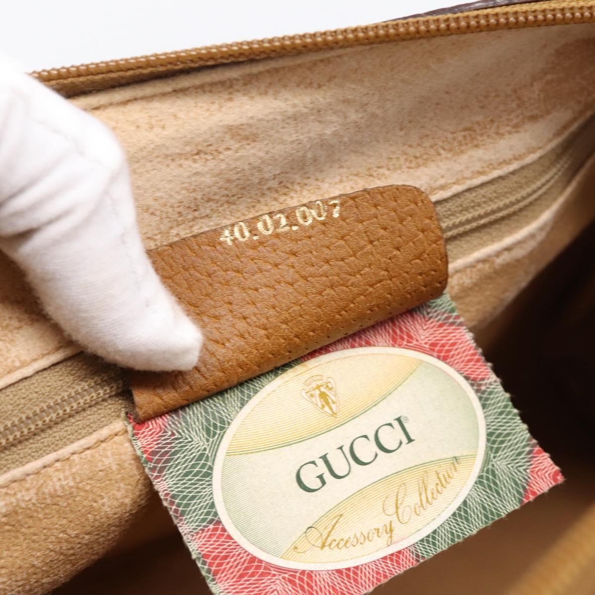 GUCCI Micro GG Supreme Boston Bag PVC White Gold 40 02 007 Auth 196769