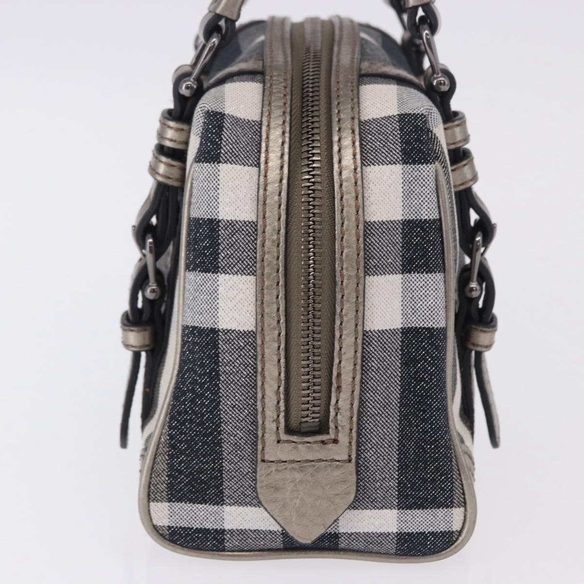 BURBERRY Nova Check Hand Bag Canvas Gray Auth 196772V