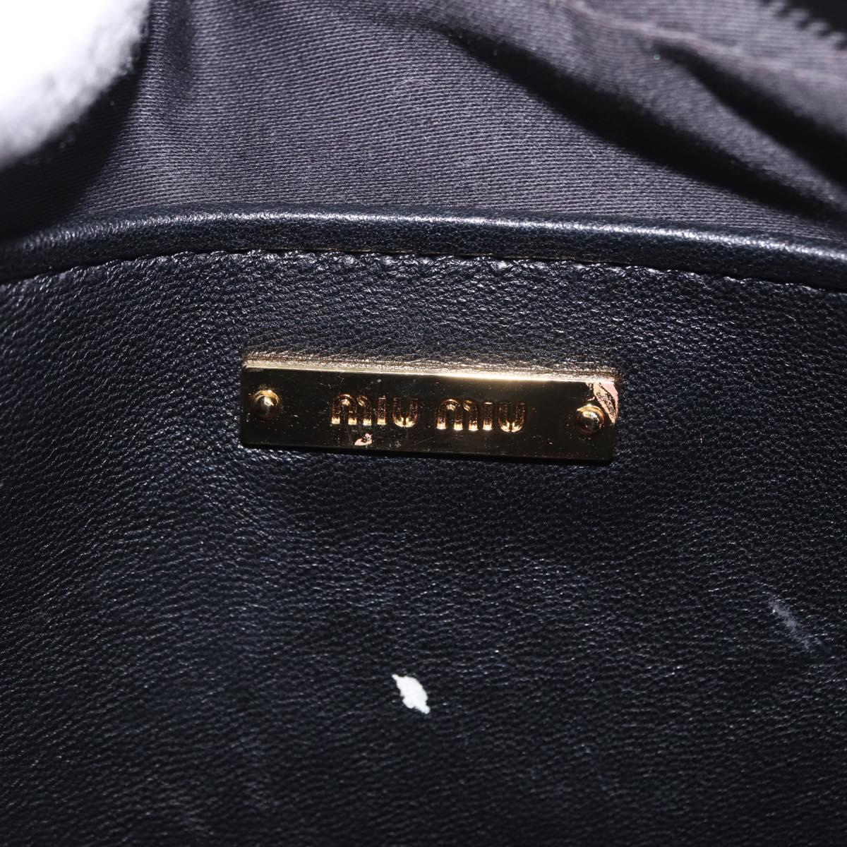 Miu Miu Matelasse Shoulder Bag Leather Black Gold Auth 196773V
