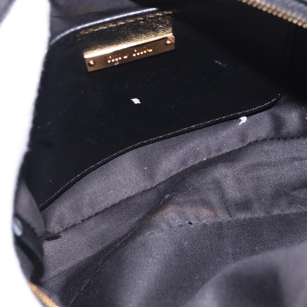 Miu Miu Matelasse Shoulder Bag Leather Black Gold Auth 196773V