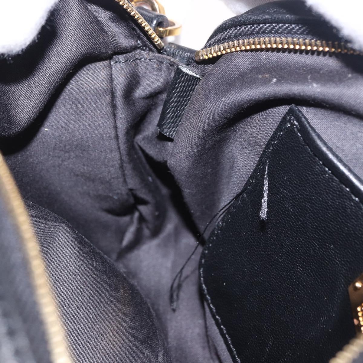 Miu Miu Matelasse Shoulder Bag Leather Black Gold Auth 196773V