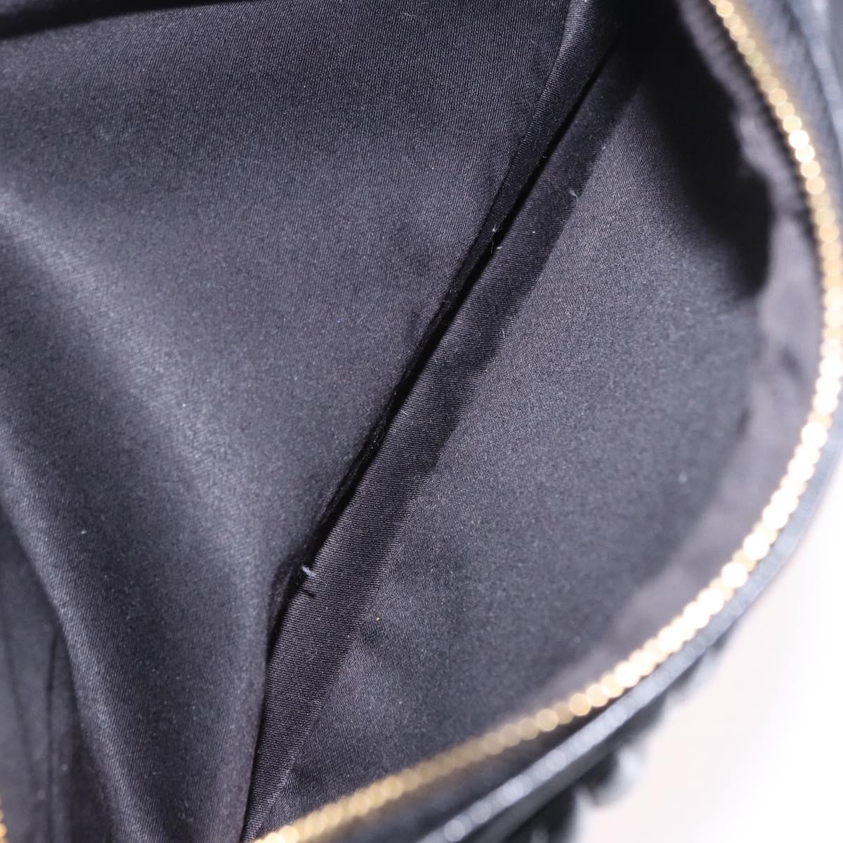 Miu Miu Matelasse Shoulder Bag Leather Black Gold Auth 196773V