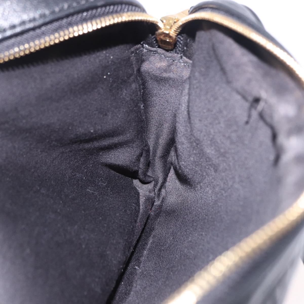 Miu Miu Matelasse Shoulder Bag Leather Black Gold Auth 196773V