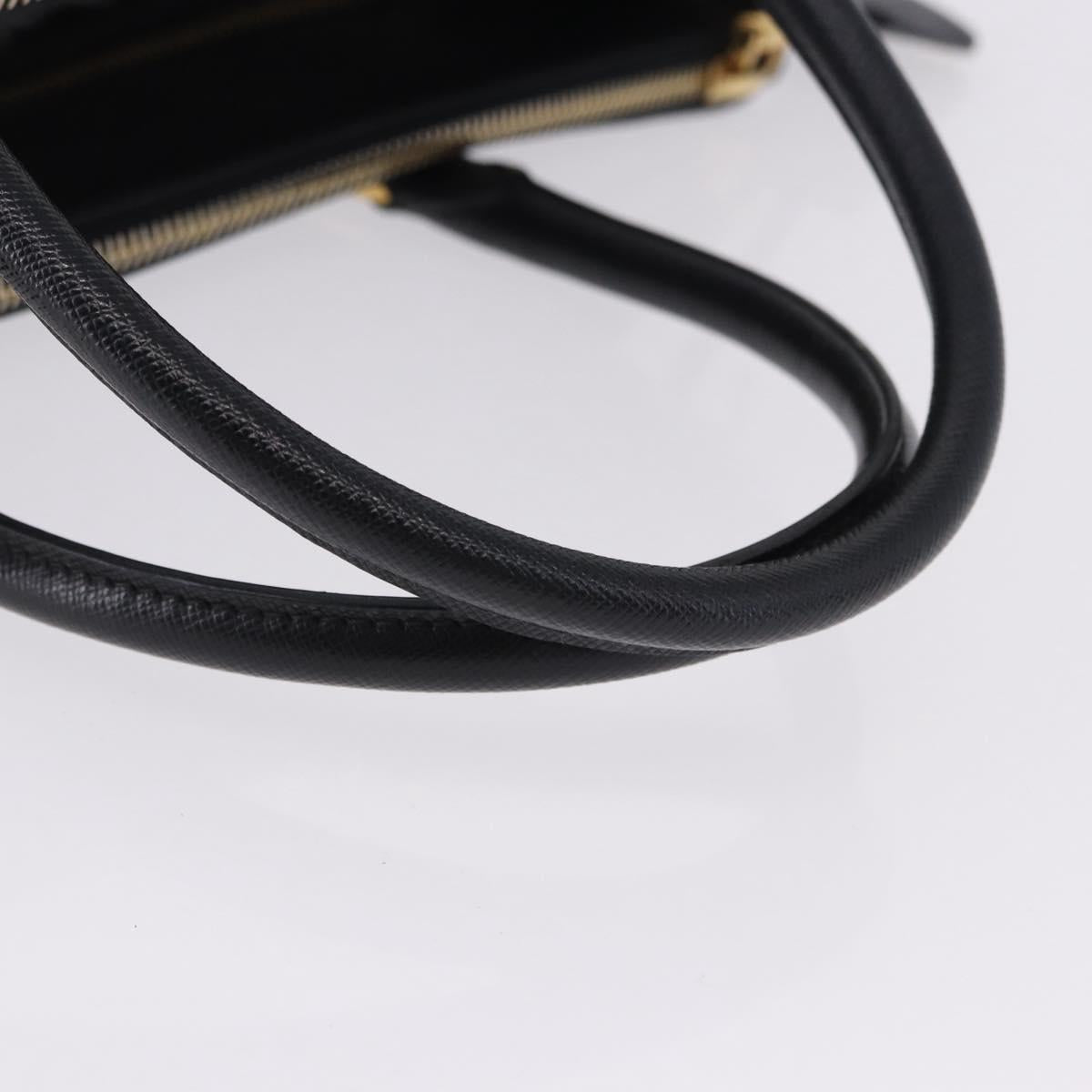 PRADA Hand Bag Saffiano leather 2way Black Gold Auth 196774V