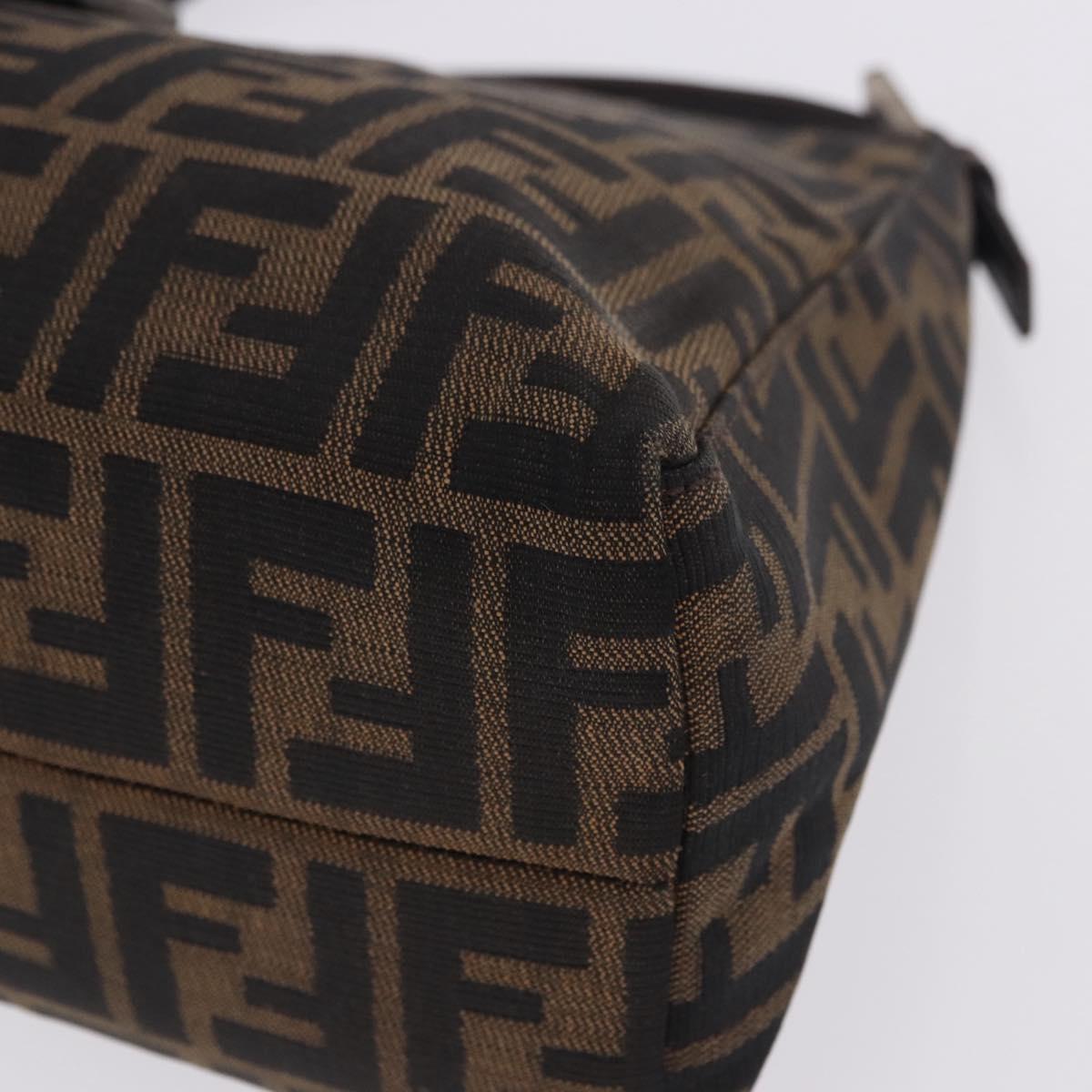 FENDI Zucca Canvas Mamma Baguette Shoulder Bag Brown Black Auth 196776V