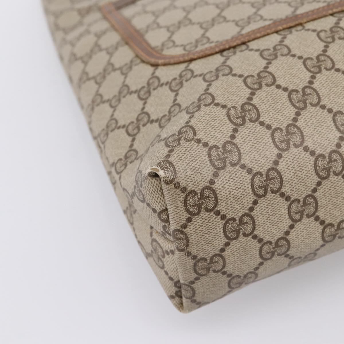 GUCCI GG Supreme Web Sherry Line Tote Bag PVC Beige Gold 89 02 003 Auth 196777