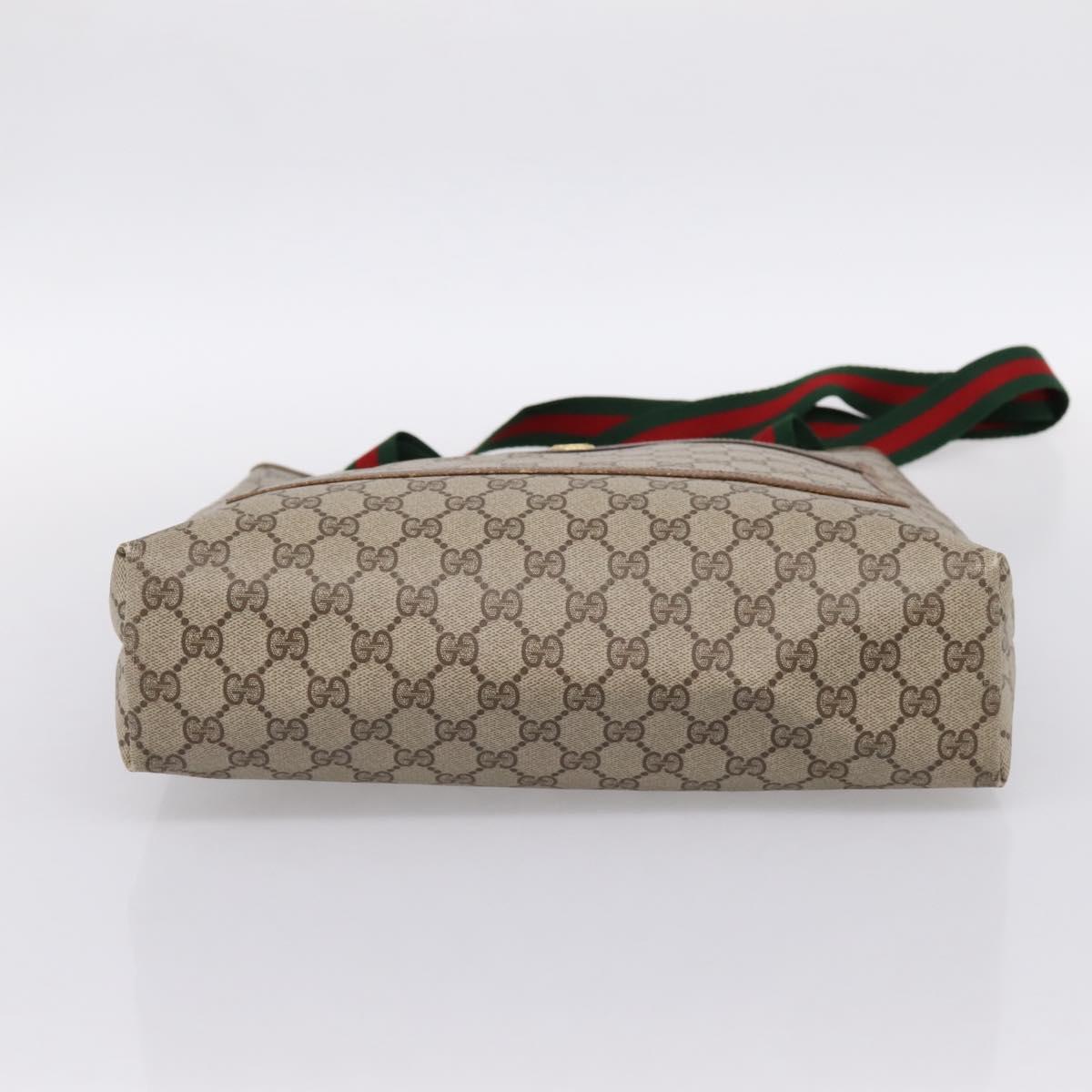 GUCCI GG Supreme Web Sherry Line Tote Bag PVC Beige Gold 89 02 003 Auth 196777
