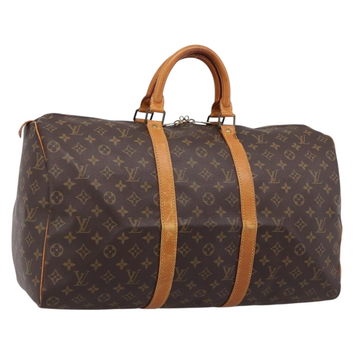LOUIS VUITTON Monogram Keepall 50 Boston Bag M41426 LV Auth 196778
