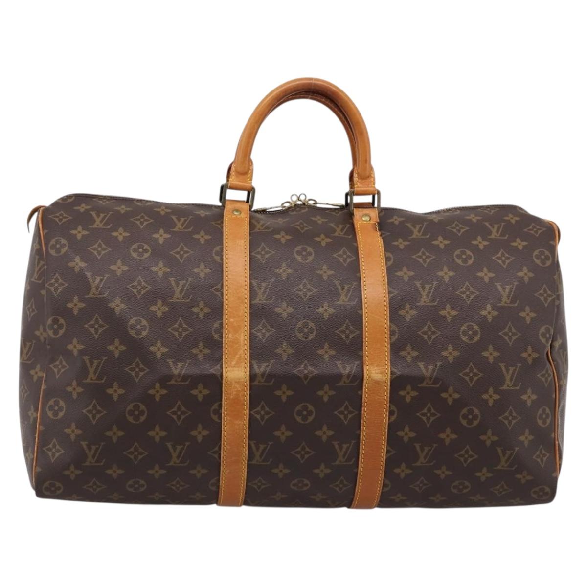 LOUIS VUITTON Monogram Keepall 50 Boston Bag M41426 LV Auth 196778