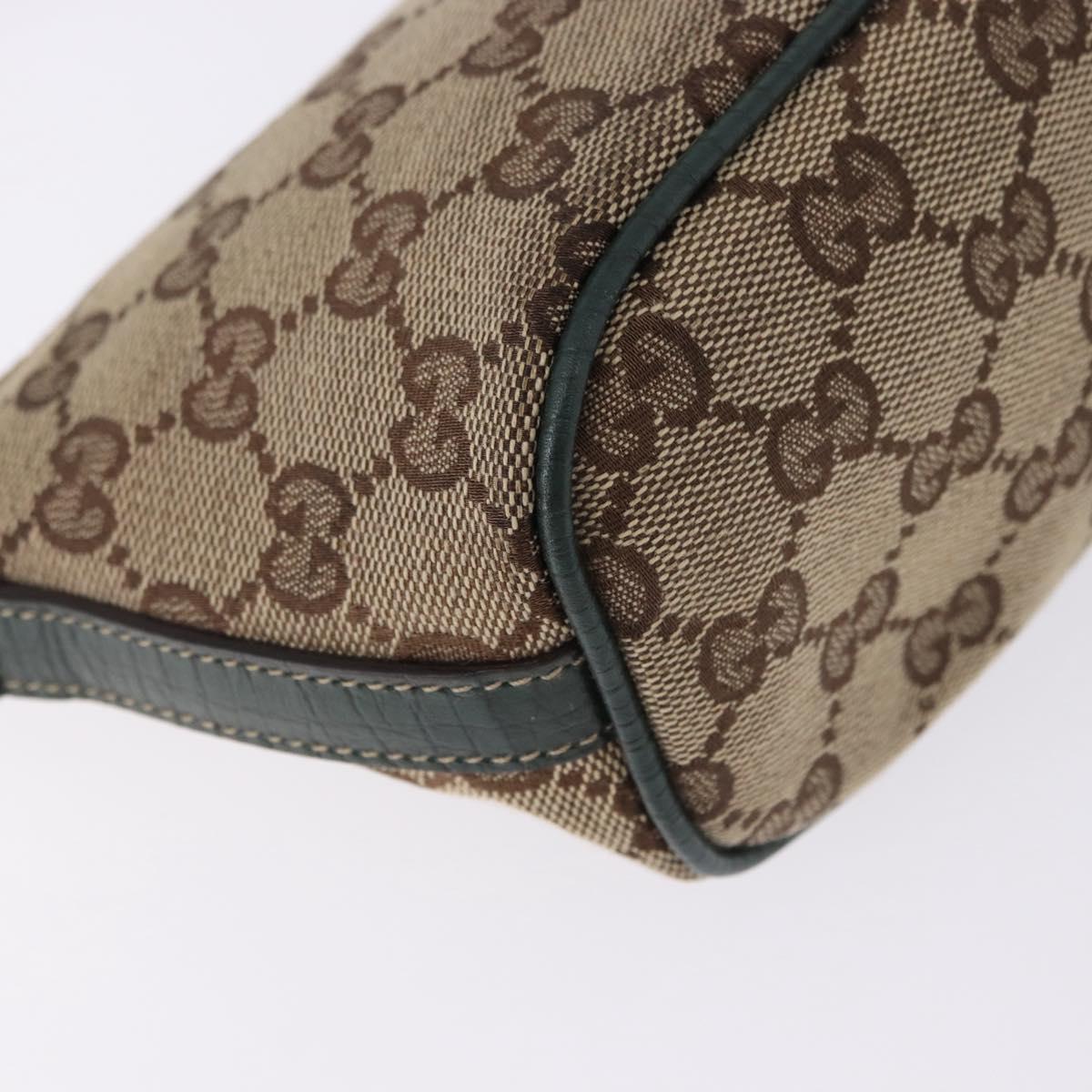 GUCCI GG Canvas Accessory Pouch Beige Gold 141809 Auth 196782V