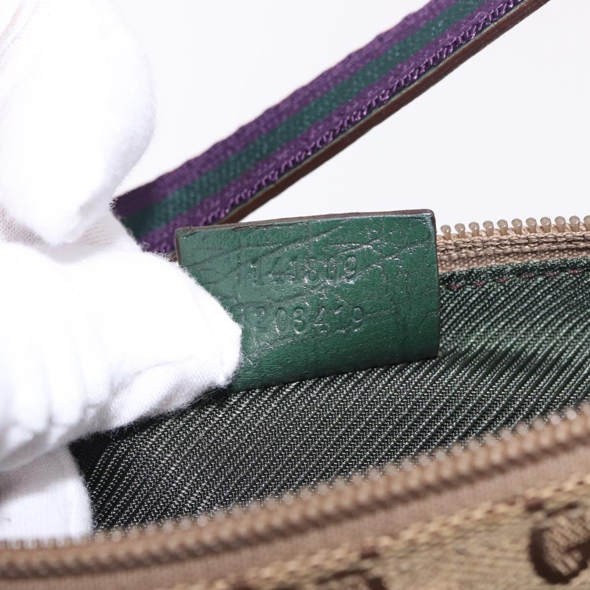 GUCCI GG Canvas Accessory Pouch Beige Gold 141809 Auth 196782V