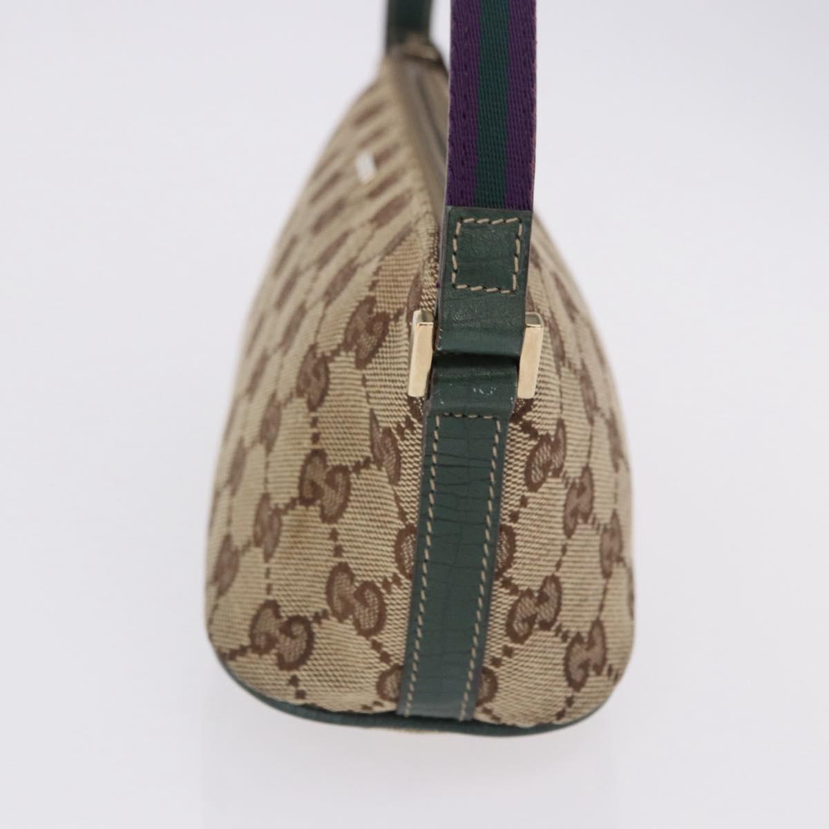 GUCCI GG Canvas Accessory Pouch Beige Gold 141809 Auth 196782V