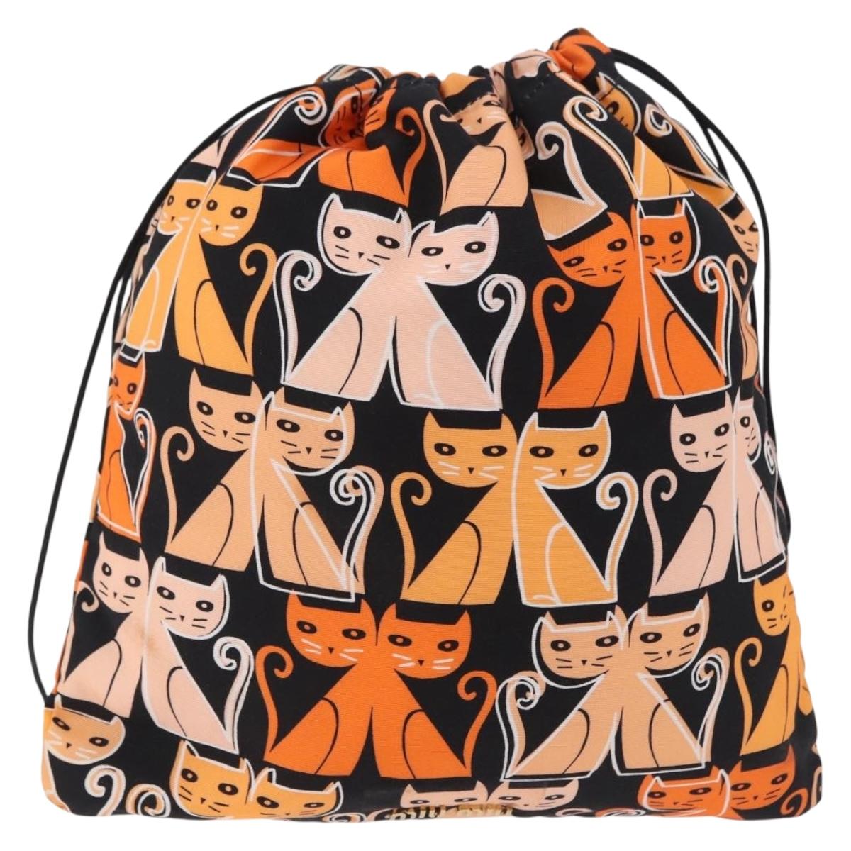 Miu Miu Purse Pouch Nylon Orange Auth 196784V