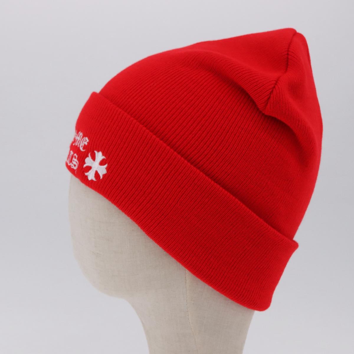 Chrome Hearts Knitted Fabrics Cap Wool Red Auth 196785M