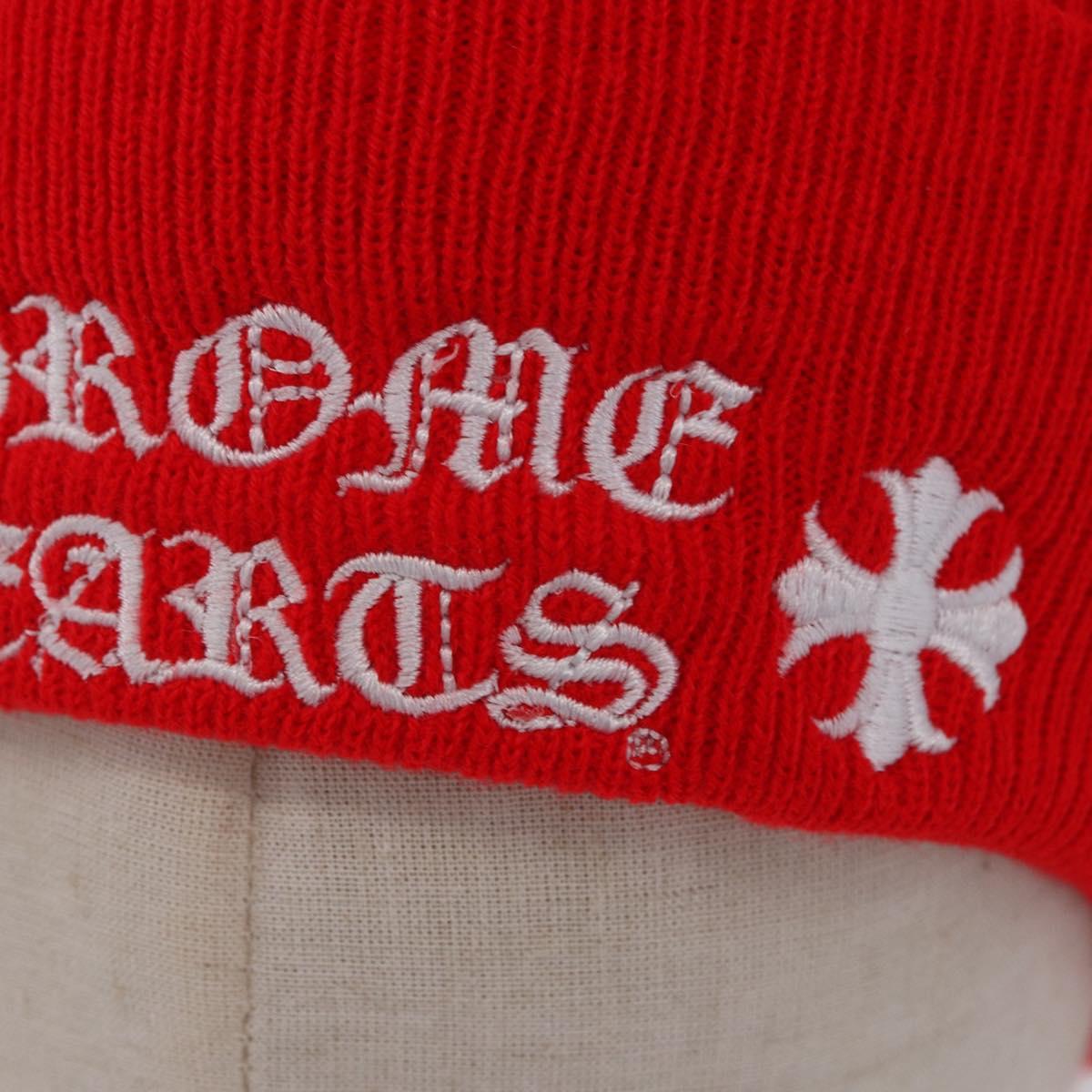 Chrome Hearts Knitted Fabrics Cap Wool Red Auth 196785M