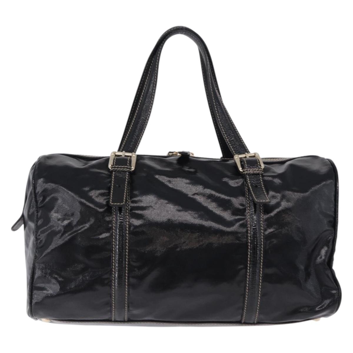 GUCCI Interlocking Web Sherry Line Bag Patent leather Black 170010 Auth 196790V