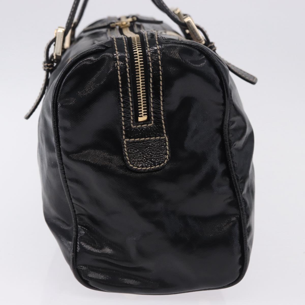 GUCCI Interlocking Web Sherry Line Bag Patent leather Black 170010 Auth 196790V
