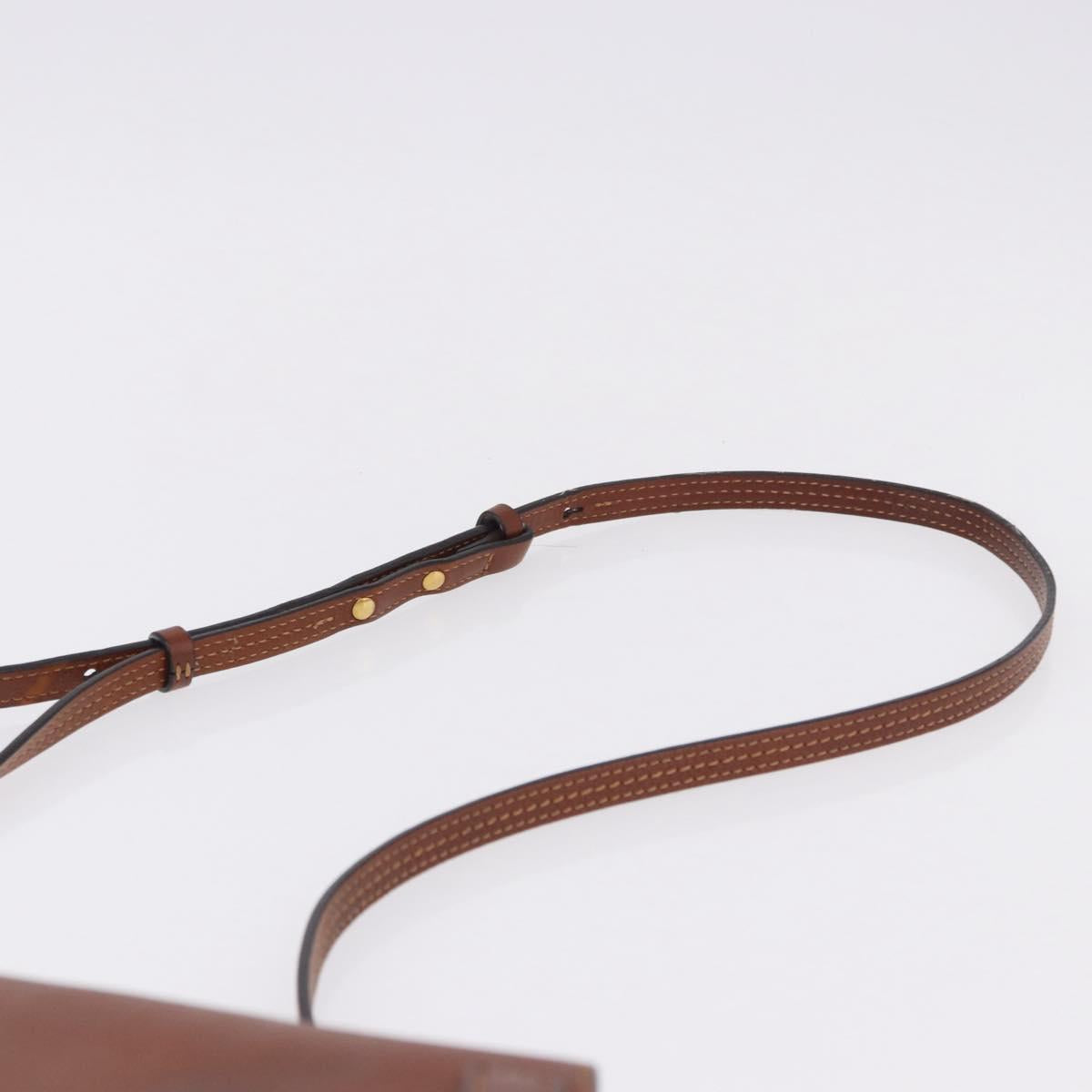 Chloe Nile Hand Bag Leather 2way Brown Gold Auth 196802A