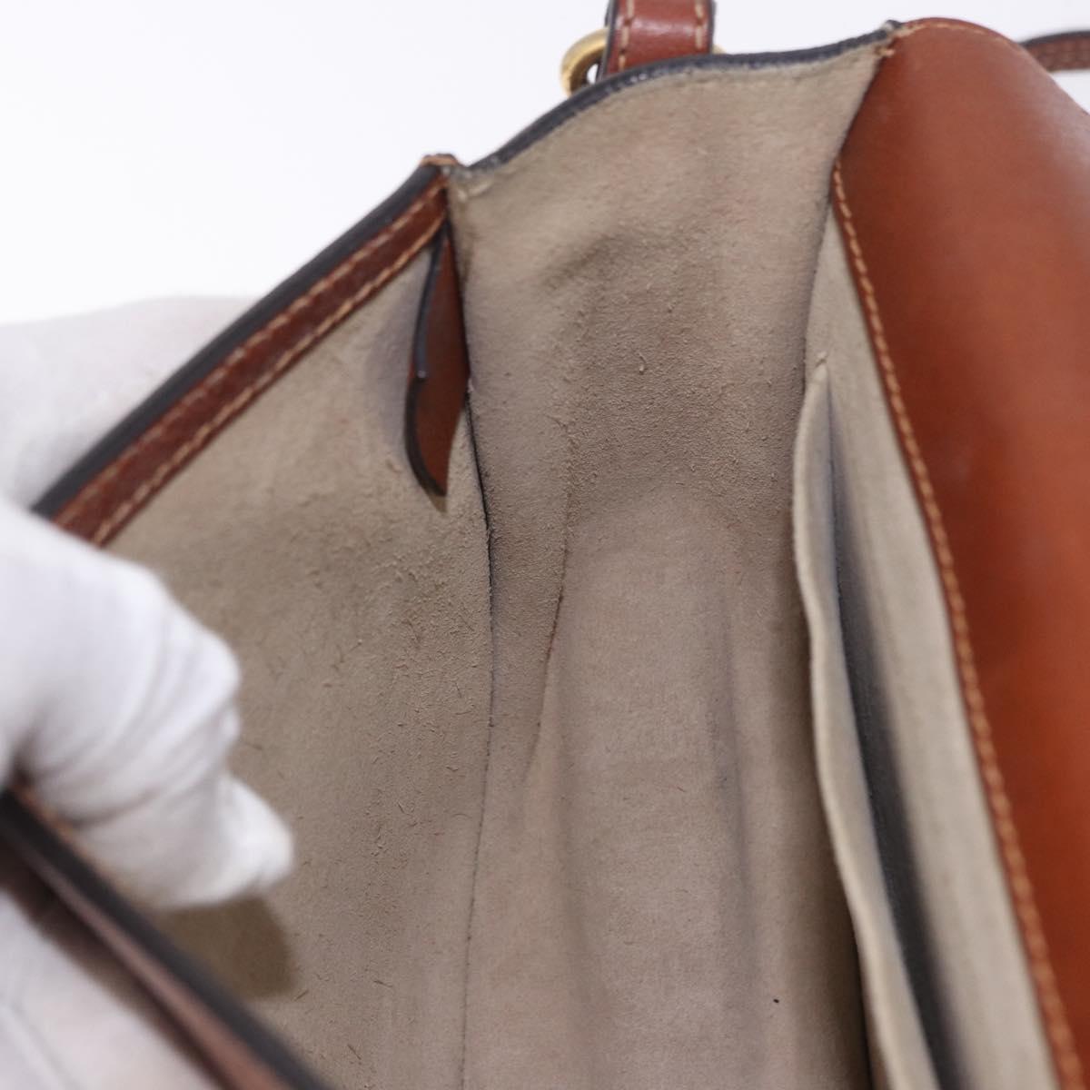 Chloe Nile Hand Bag Leather 2way Brown Gold Auth 196802A