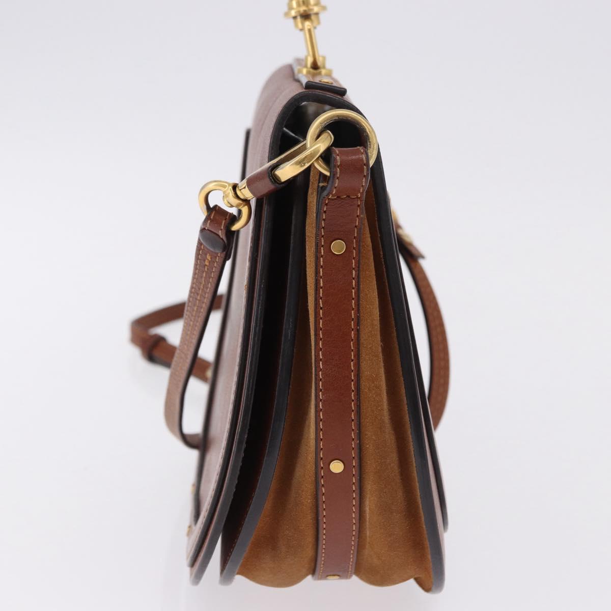 Chloe Nile Hand Bag Leather 2way Brown Gold Auth 196802A