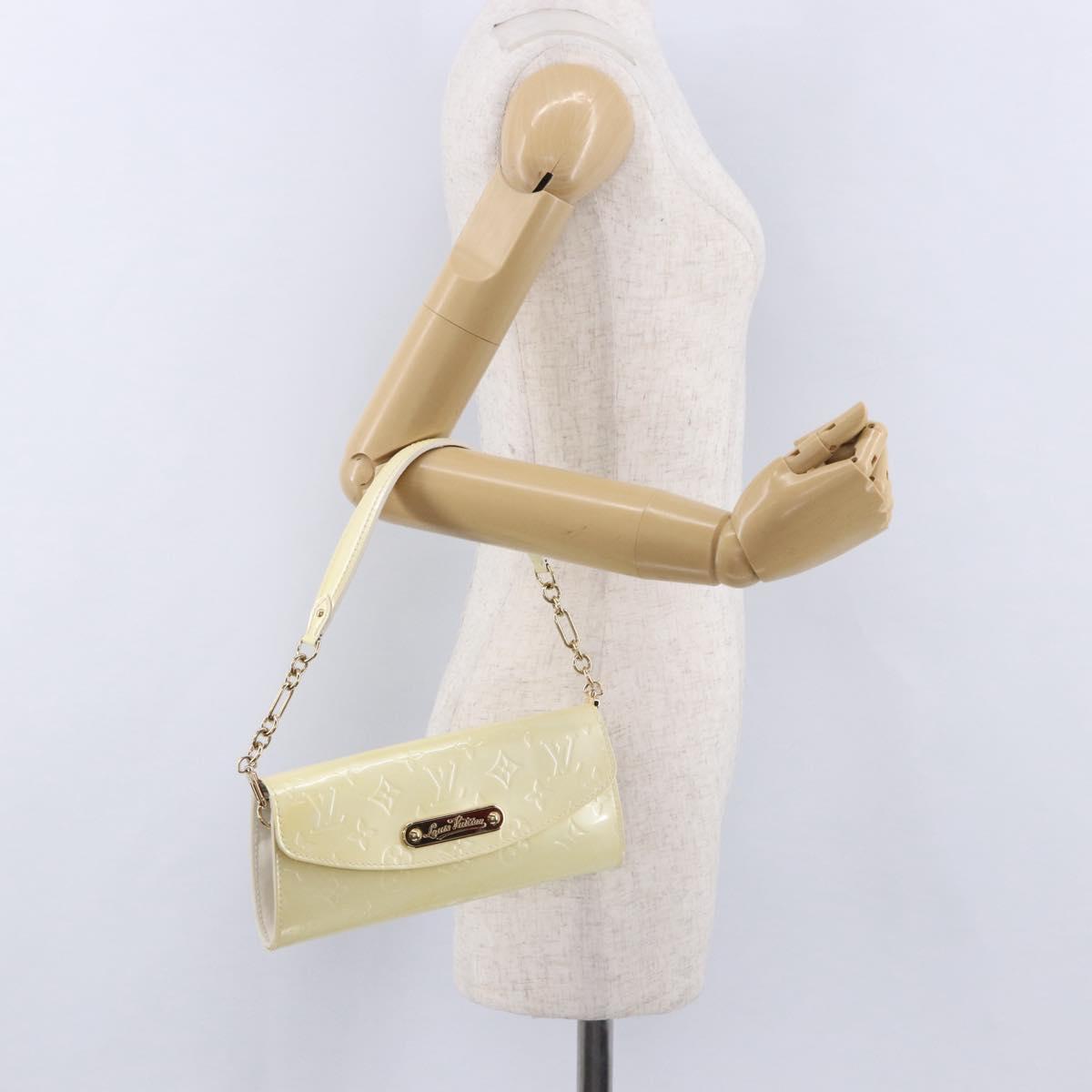 LOUIS VUITTON Monogram Vernis Sunset Bluebird Bag Perle M93541 LV Auth 196803A