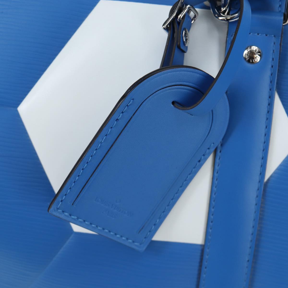 LOUIS VUITTON Epi 2018 FIFA Keepall Bandouliere 50 Bag Blue M52120 Auth 196804SM