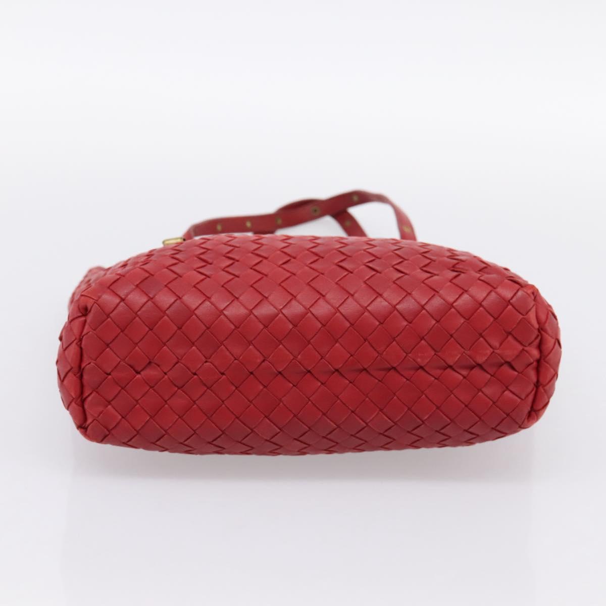 BOTTEGA VENETA INTRECCIATO Tote Bag Leather Red 162937 Auth 196807A
