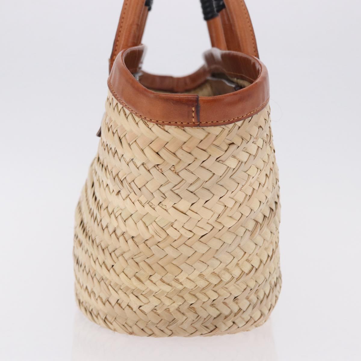 BALENCIAGA Bistro Pannier Hand Bag Raffia Beige 452654 Auth 196810A