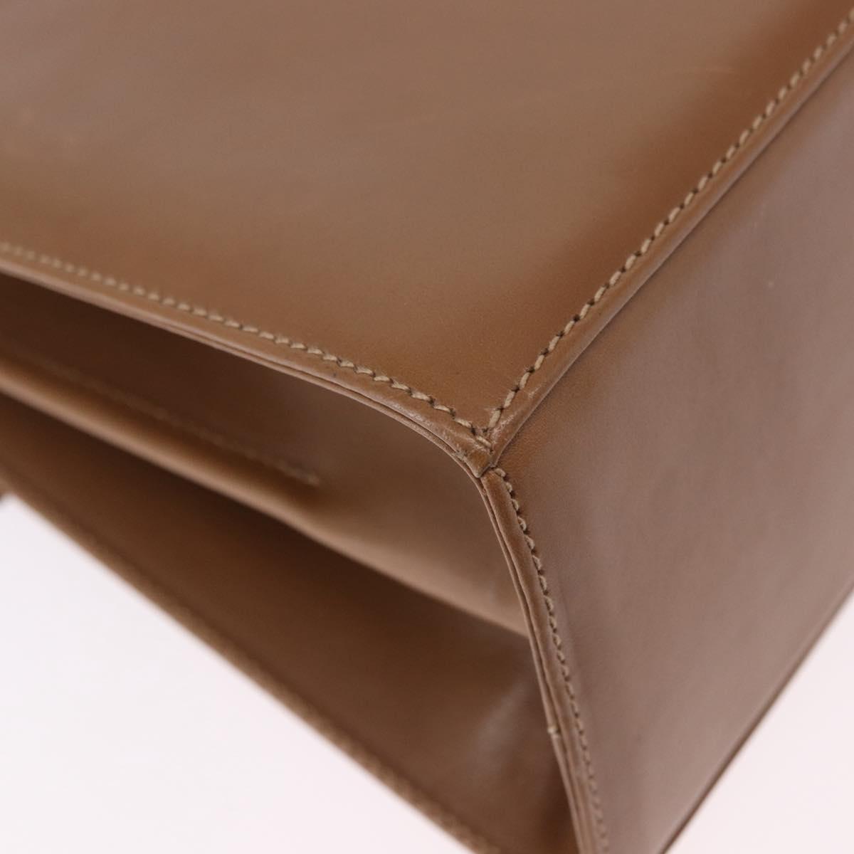 Salvatore Ferragamo Gancini Hand Bag Leather 2way Brown Gold Auth 196812