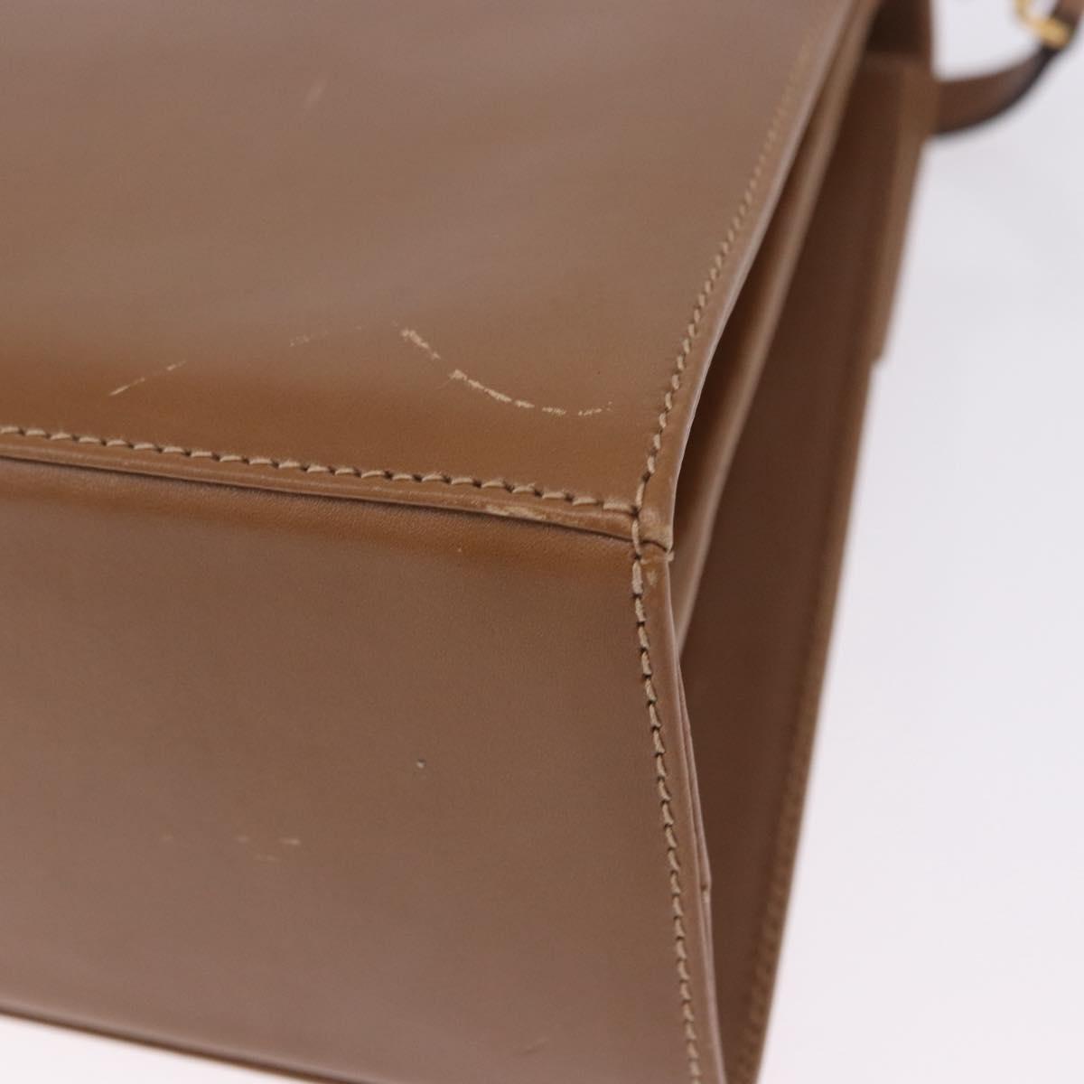 Salvatore Ferragamo Gancini Hand Bag Leather 2way Brown Gold Auth 196812