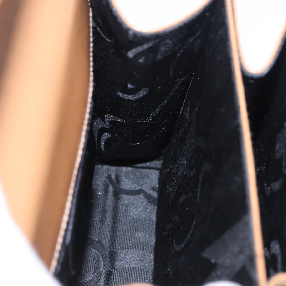 Salvatore Ferragamo Gancini Hand Bag Leather 2way Brown Gold Auth 196812