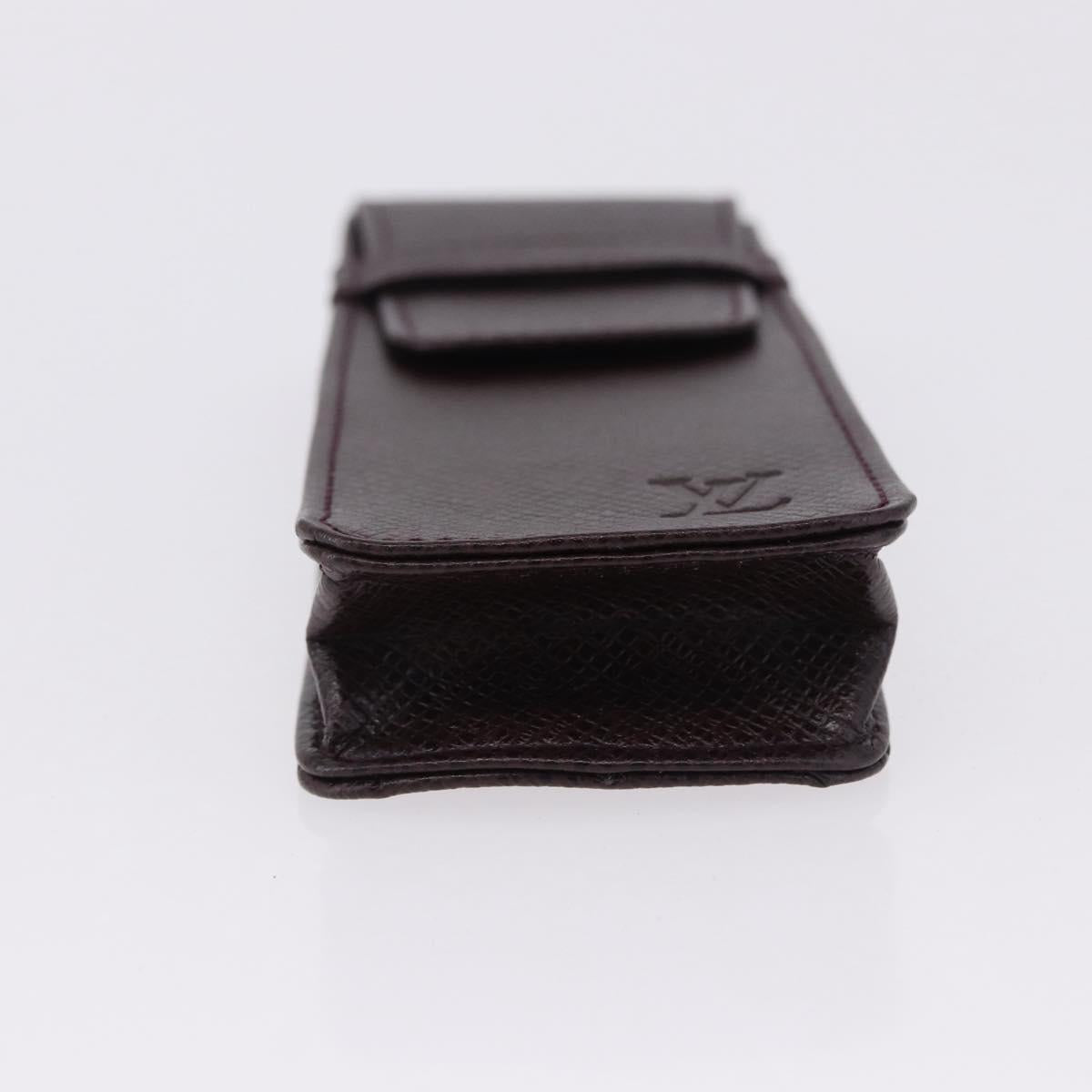 LOUIS VUITTON Taiga Dog Solo Pen Case Acajou LV Auth 196820A