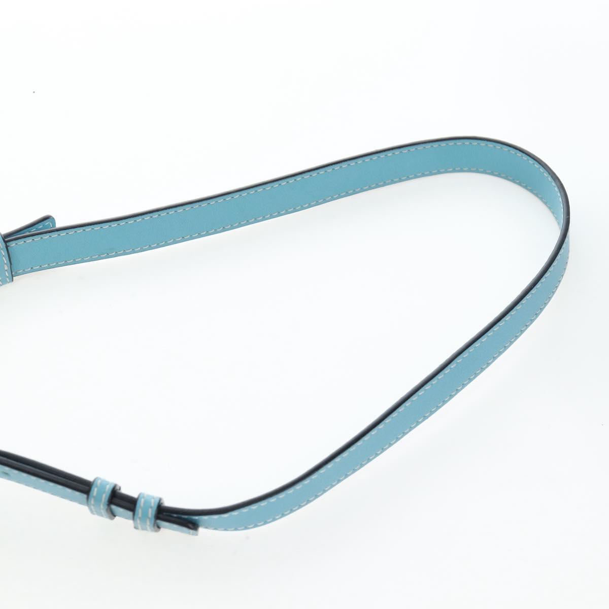 LOEWE Hammock Flower Hand Bag Leather Light Blue Auth 196827SAM