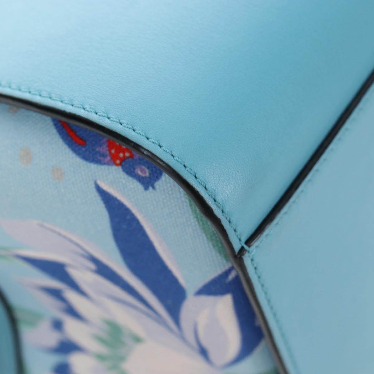 LOEWE Hammock Flower Hand Bag Leather Light Blue Auth 196827SAM