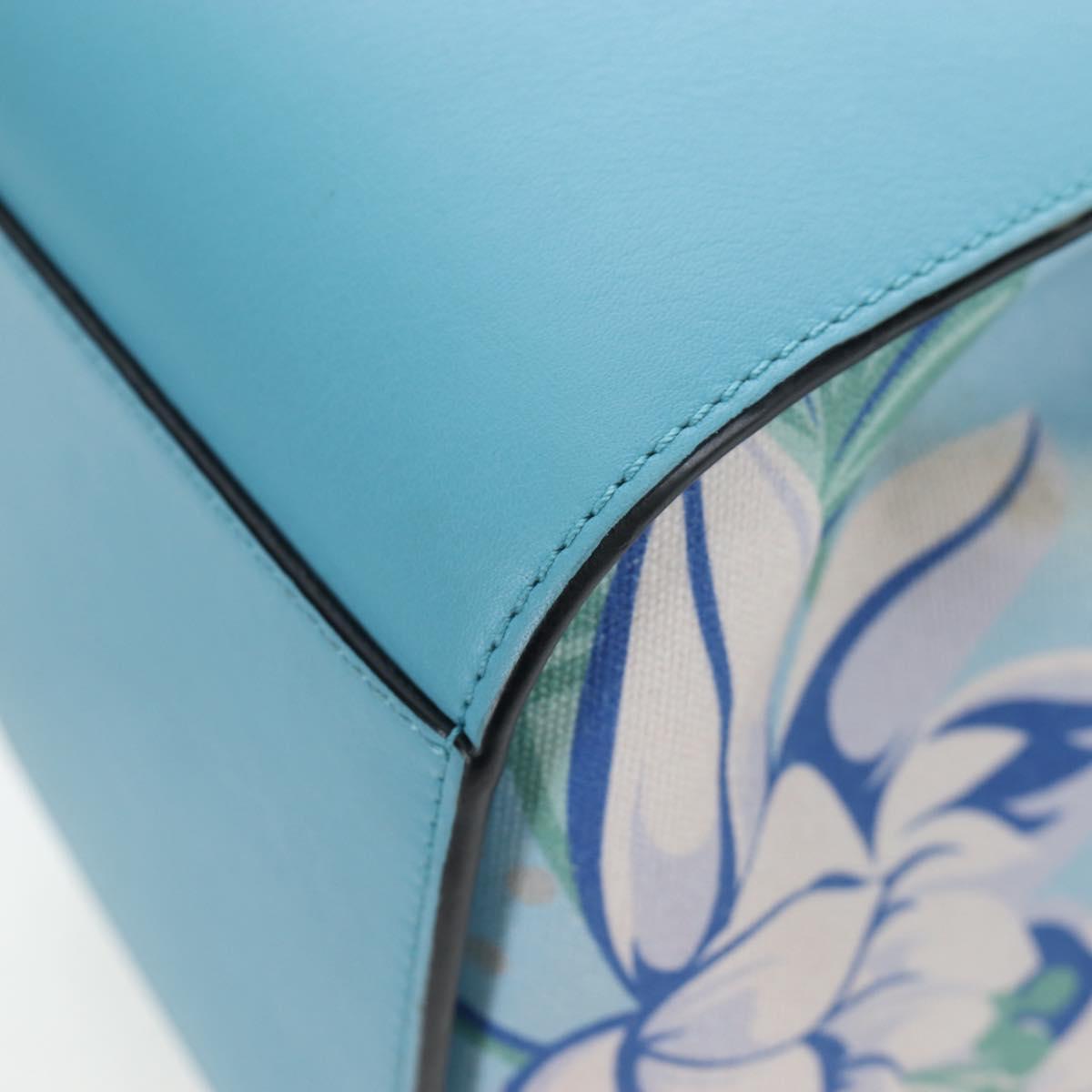 LOEWE Hammock Flower Hand Bag Leather Light Blue Auth 196827SAM