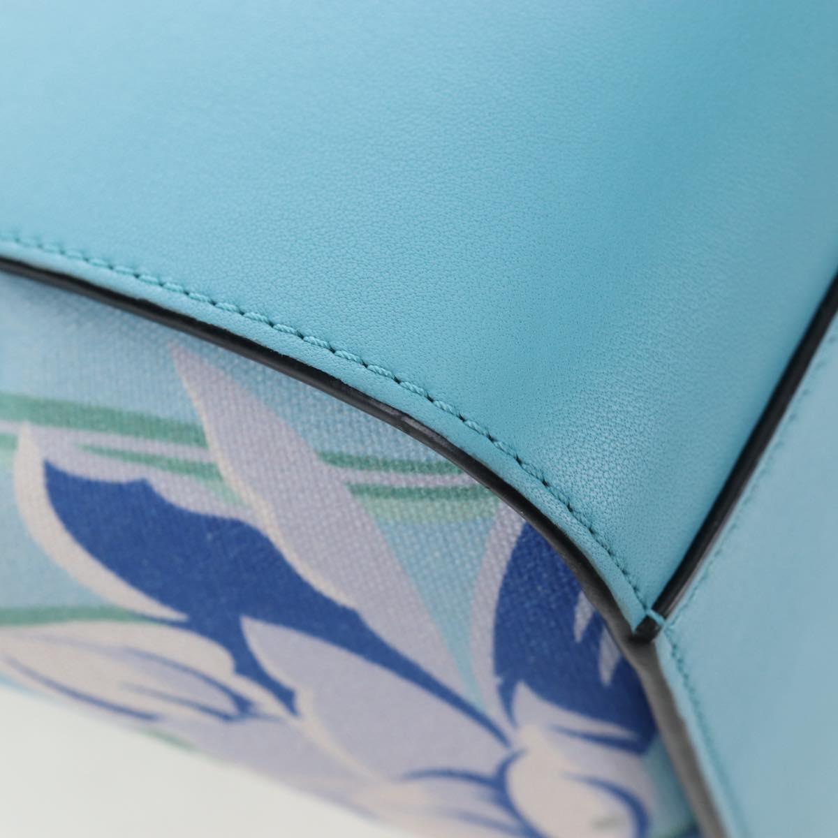 LOEWE Hammock Flower Hand Bag Leather Light Blue Auth 196827SAM