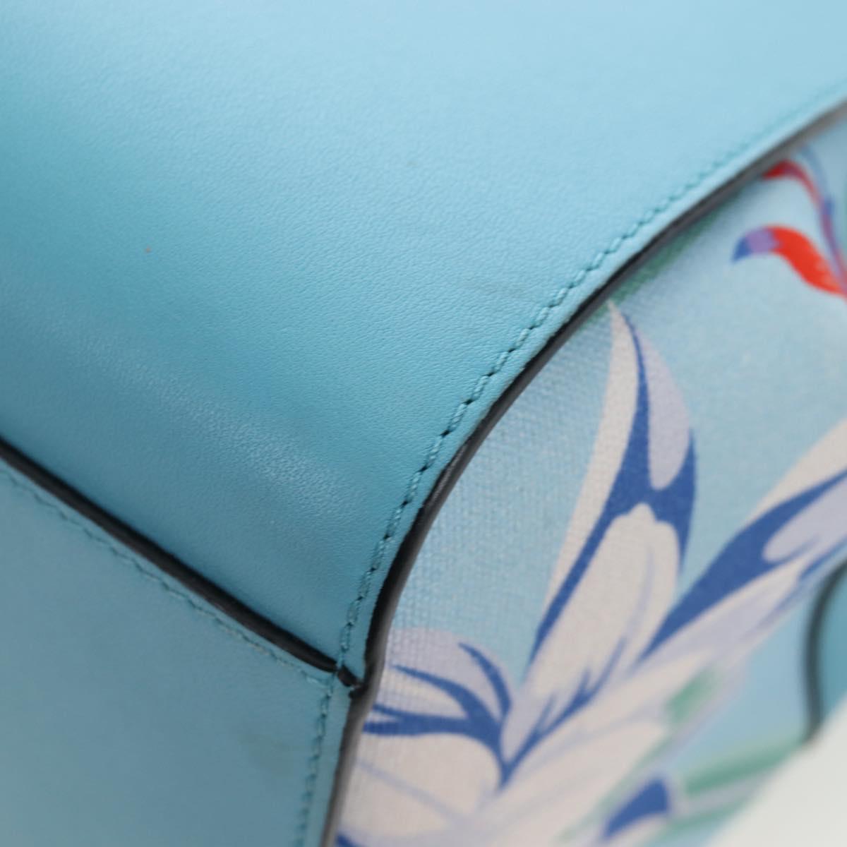 LOEWE Hammock Flower Hand Bag Leather Light Blue Auth 196827SAM