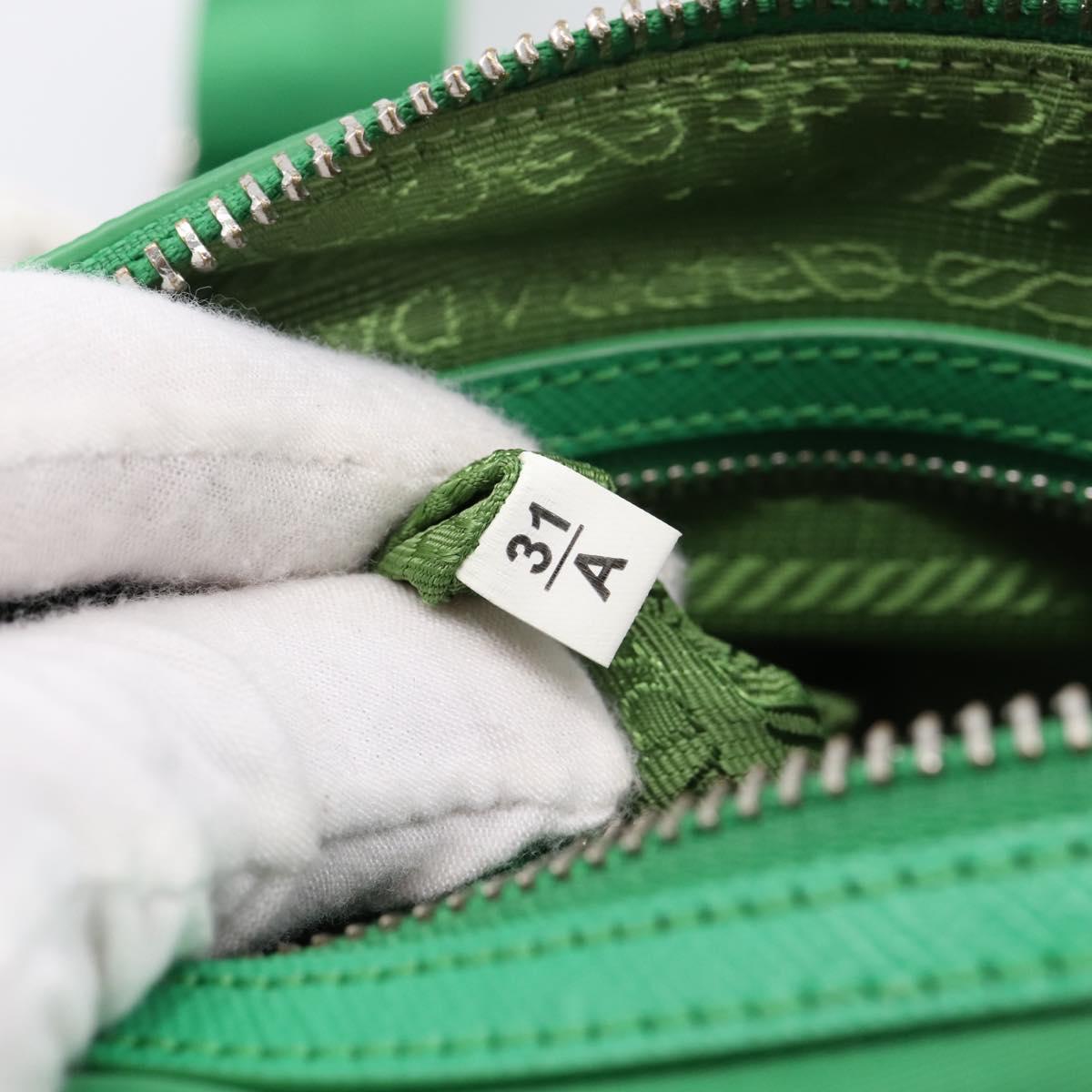 PRADA Hand Bag Nylon 2way Green Silver Auth 196830SAM