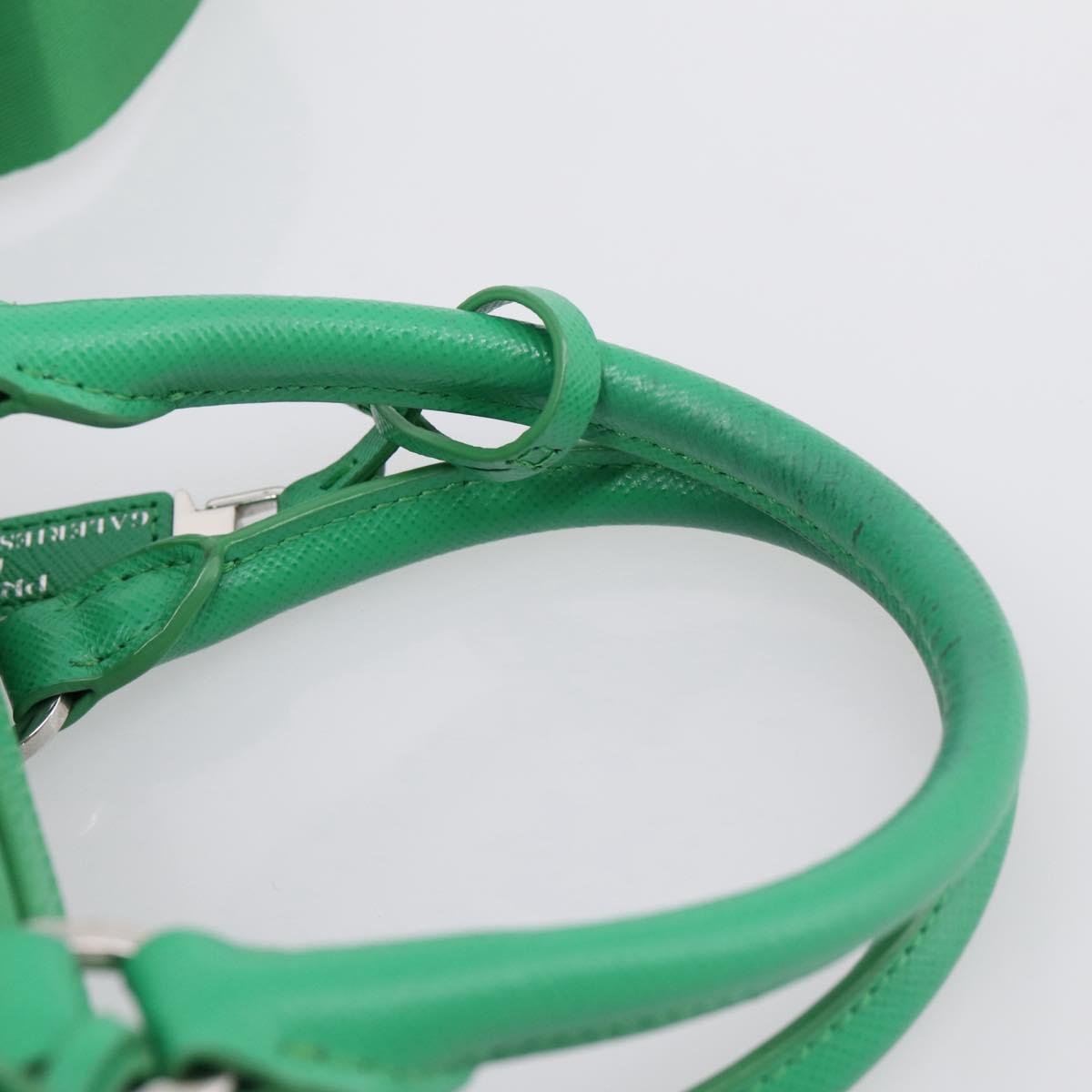 PRADA Hand Bag Nylon 2way Green Silver Auth 196830SAM