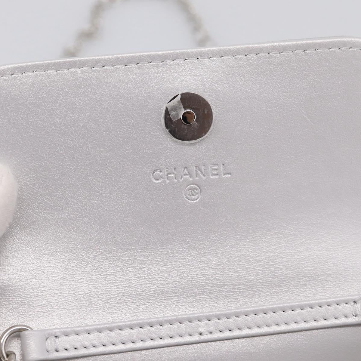 CHANEL Matelasse Chain Shoulder Bag Lamb Skin Navy CC Auth 196832SAM