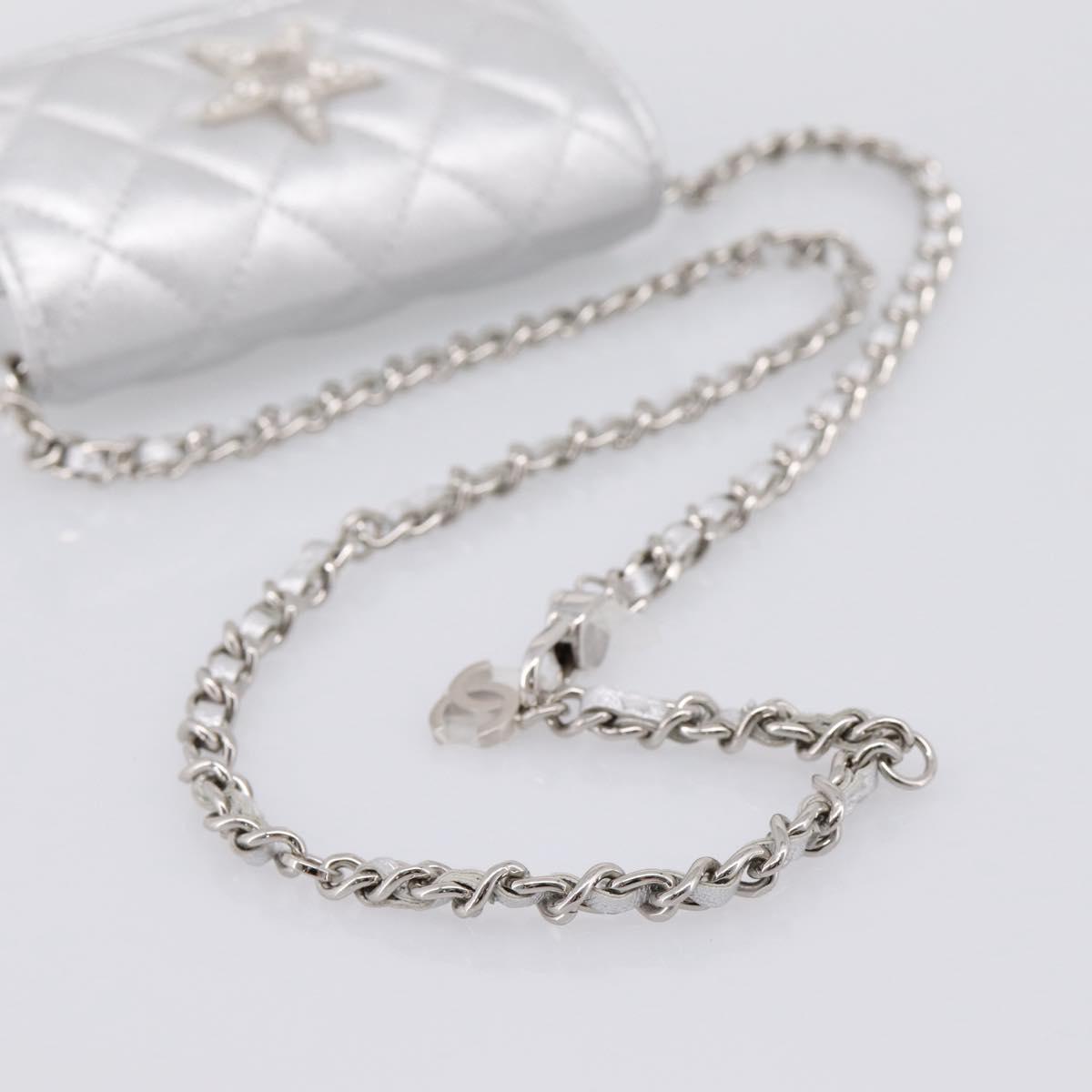 CHANEL Matelasse Chain Shoulder Bag Lamb Skin Navy CC Auth 196832SAM