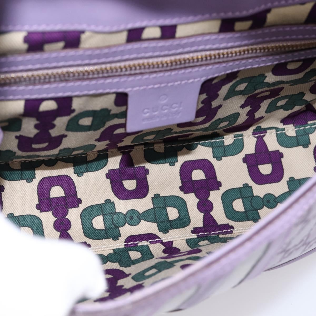 GUCCI GG Canvas Guccissima Hand Bag Leather Purple Gold 145999 Auth 196833V